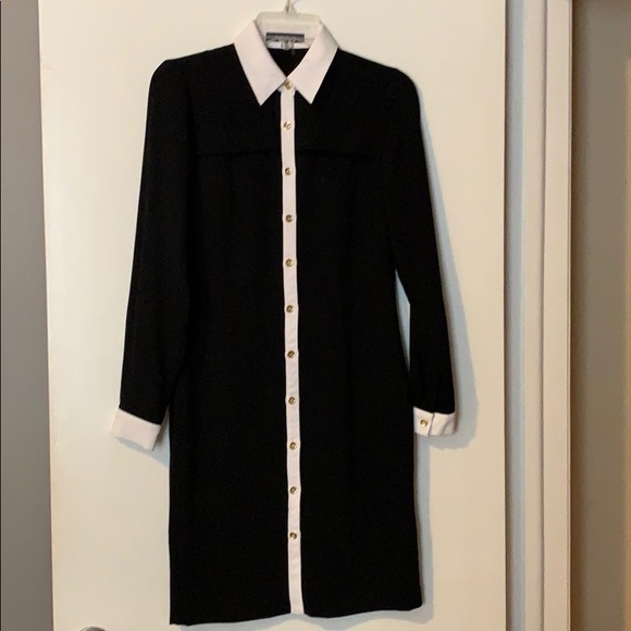 Chic black and white shirt dress - Picture 1 of 2